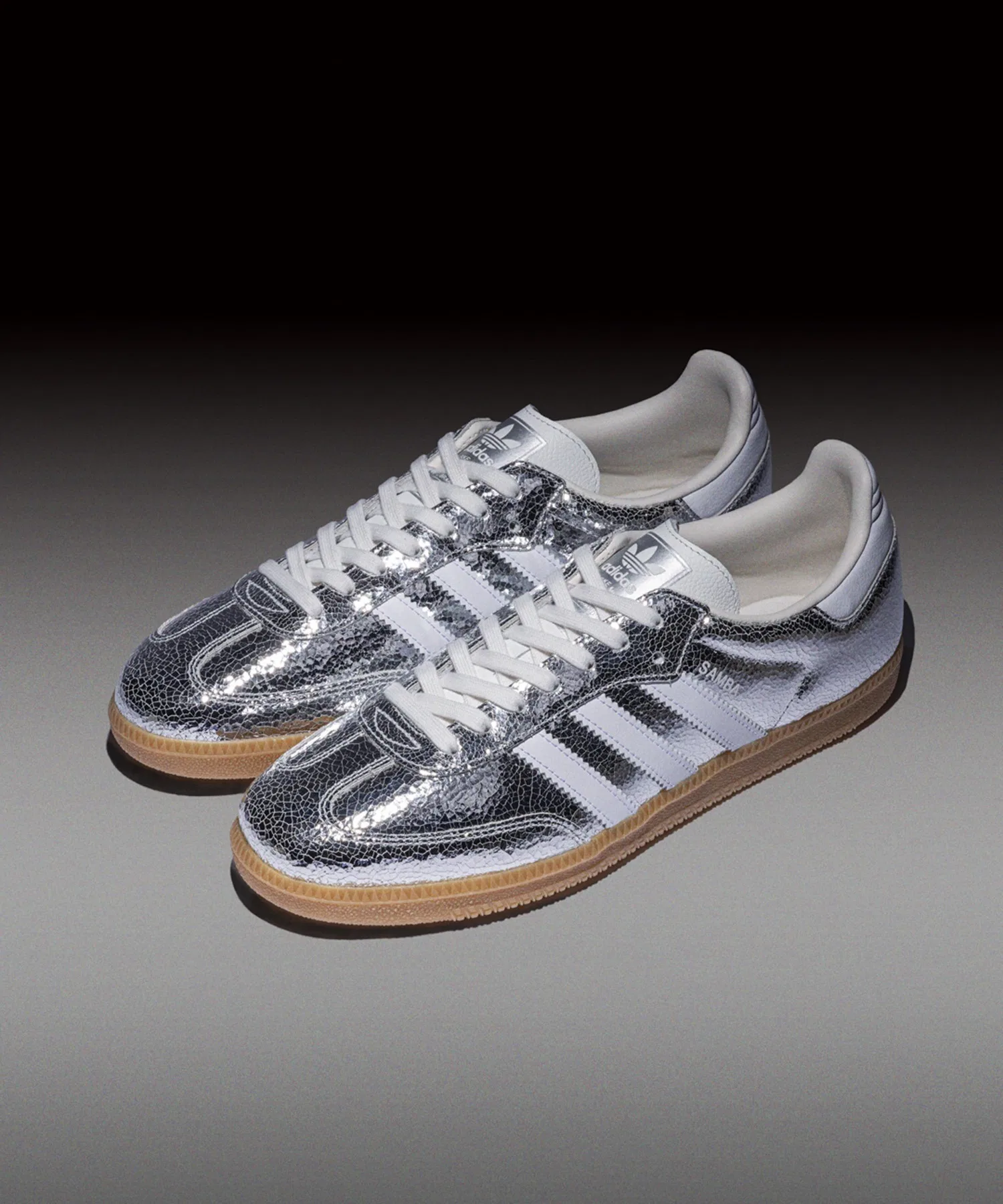 Унисекс кроссовки Samba OG из кожи adidas серебристые — фото 4