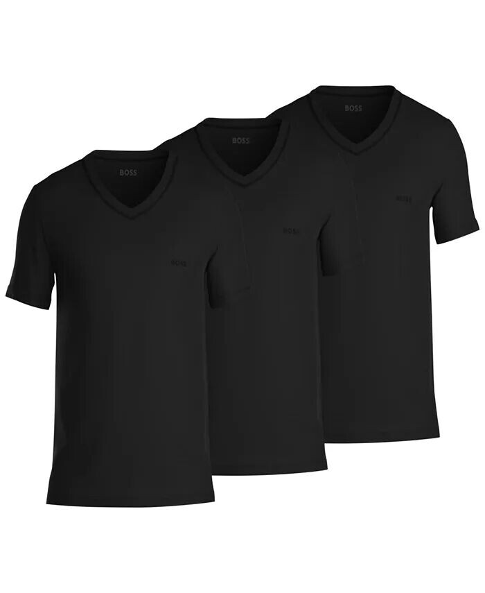 

Мужские футболки с V-образным вырезом, 3 шт. в упаковке Hugo Boss, черный