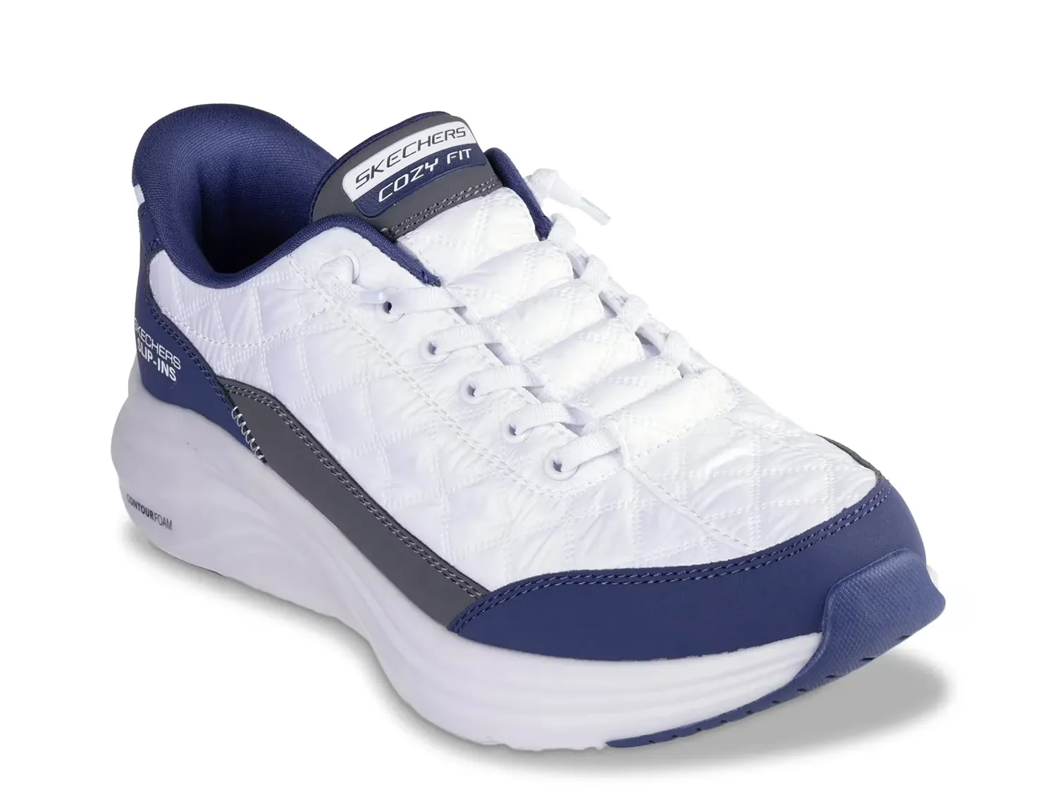 

Hands Free Slip-Ins Contour Foam Cozy Fit Слипоны Sneaker - мужские Skechers, White/Navy
