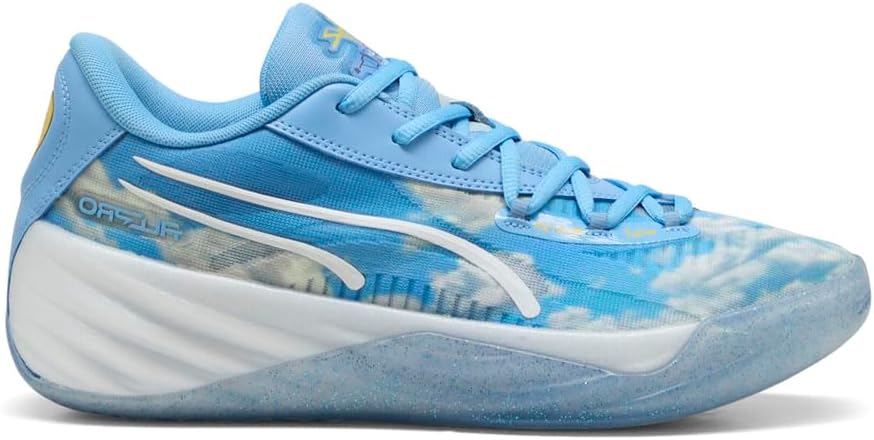 

Мужские баскетбольные кроссовки Puma All-pro Nitro Dennis Schroder, белый/голубой/светло-голубой