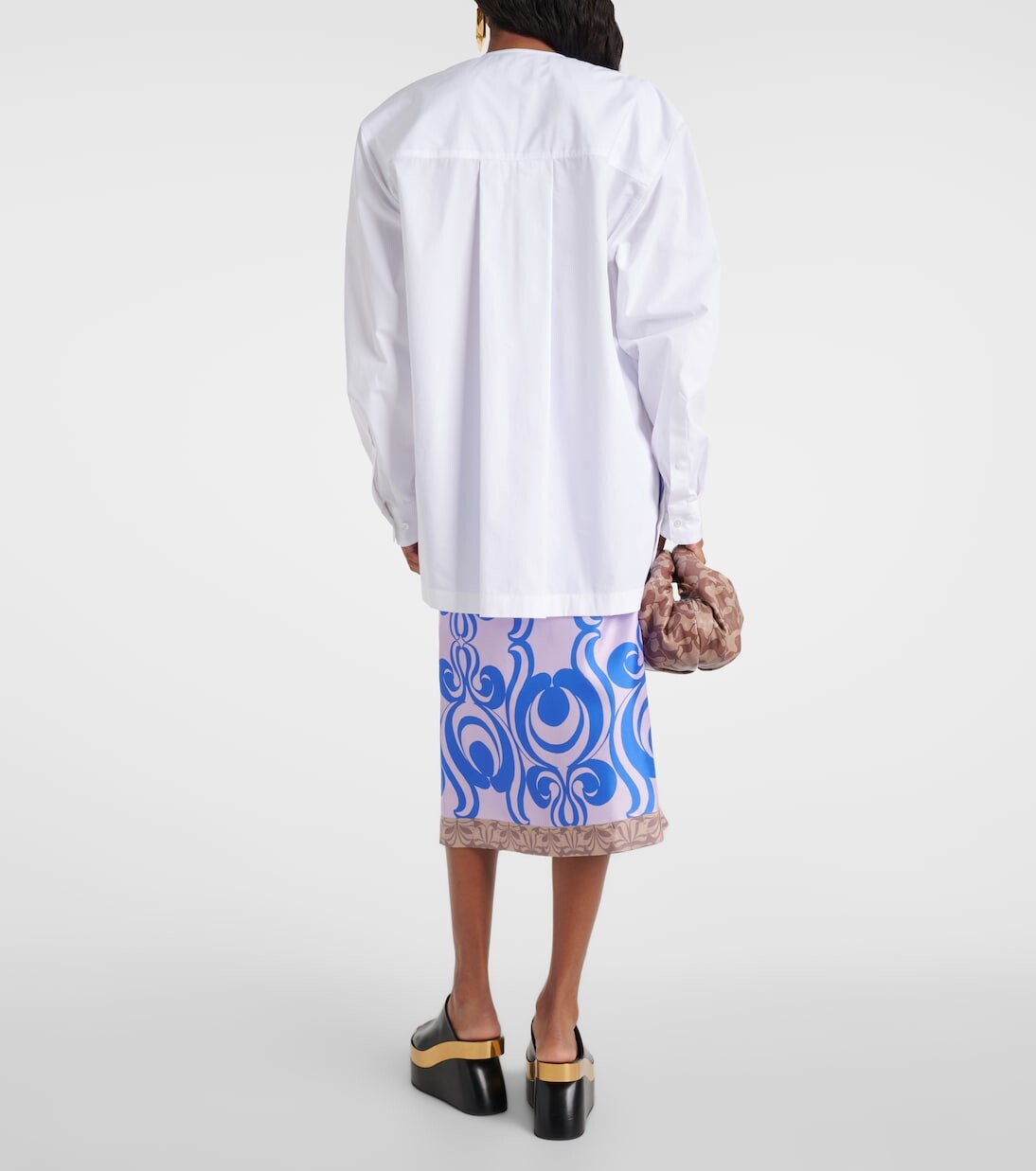 Украшенная блузка из хлопкового поплина Dries Van Noten, белый — фото 3