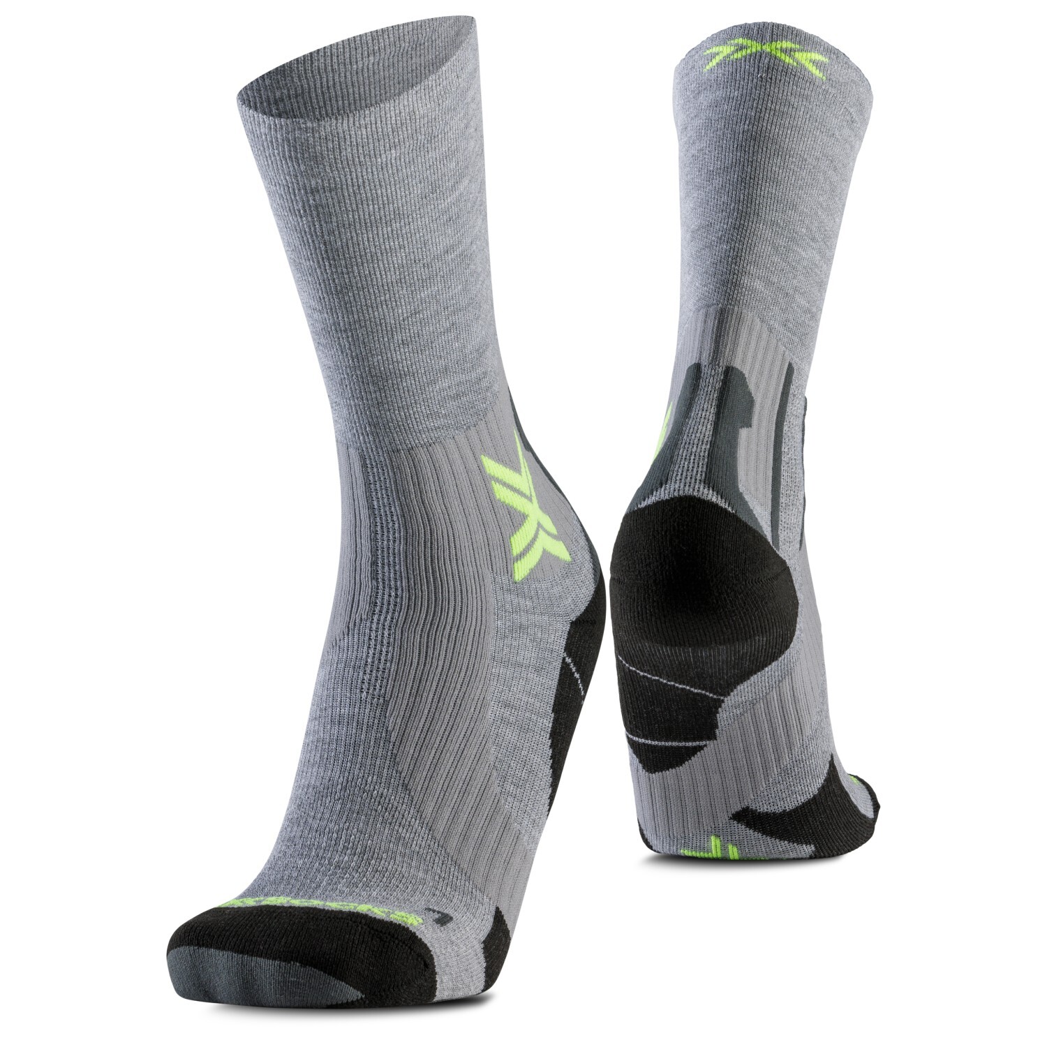 

Носки для бега X-Socks Run Perform Warm Crew, цвет Rhino Grey/Canary