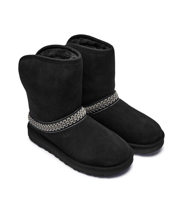 Ботинки кожаные UGG с добавлением шерсти, черный — фото 3