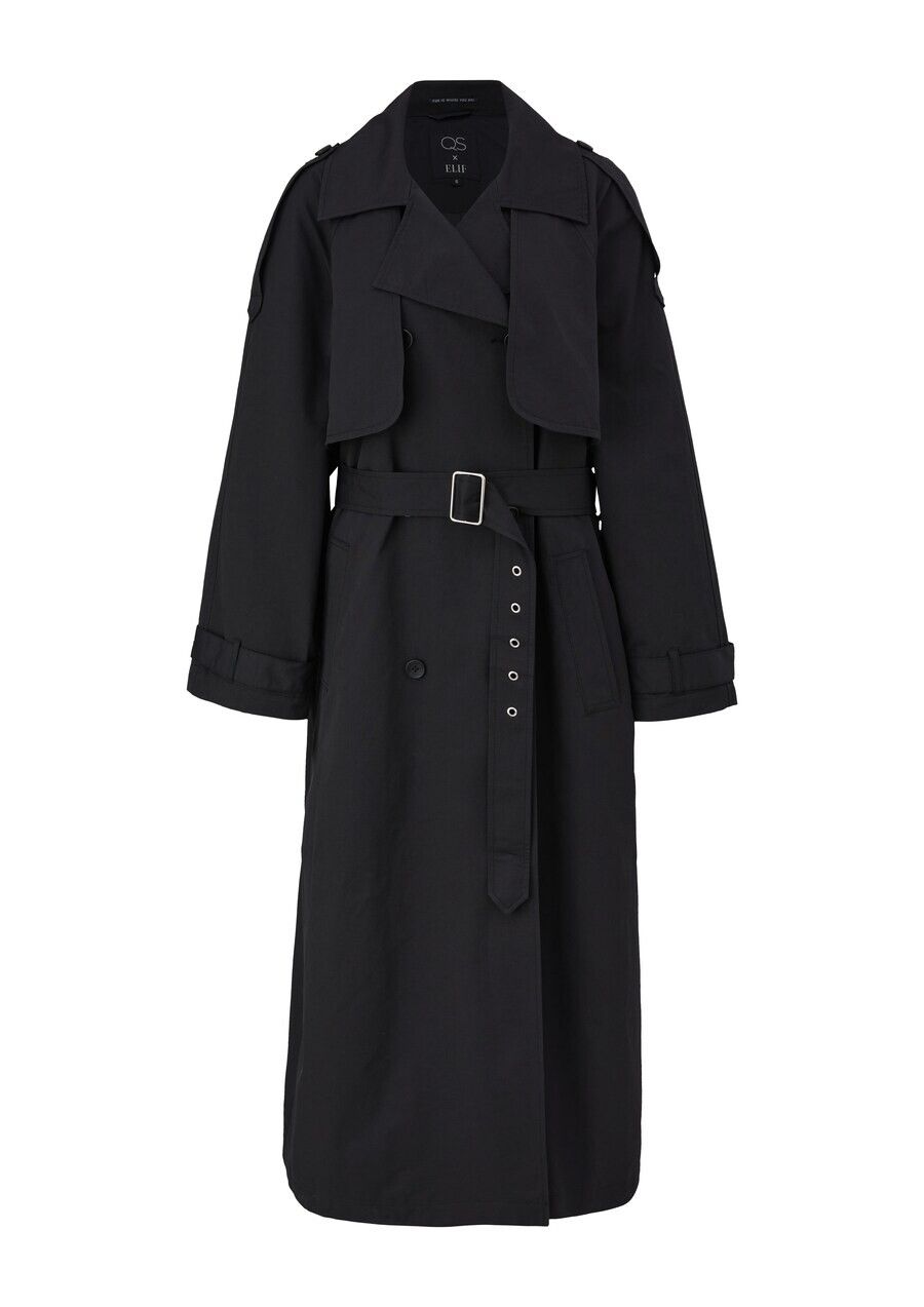 

Тренч QS Between-Seasons Coat Elif, черный
