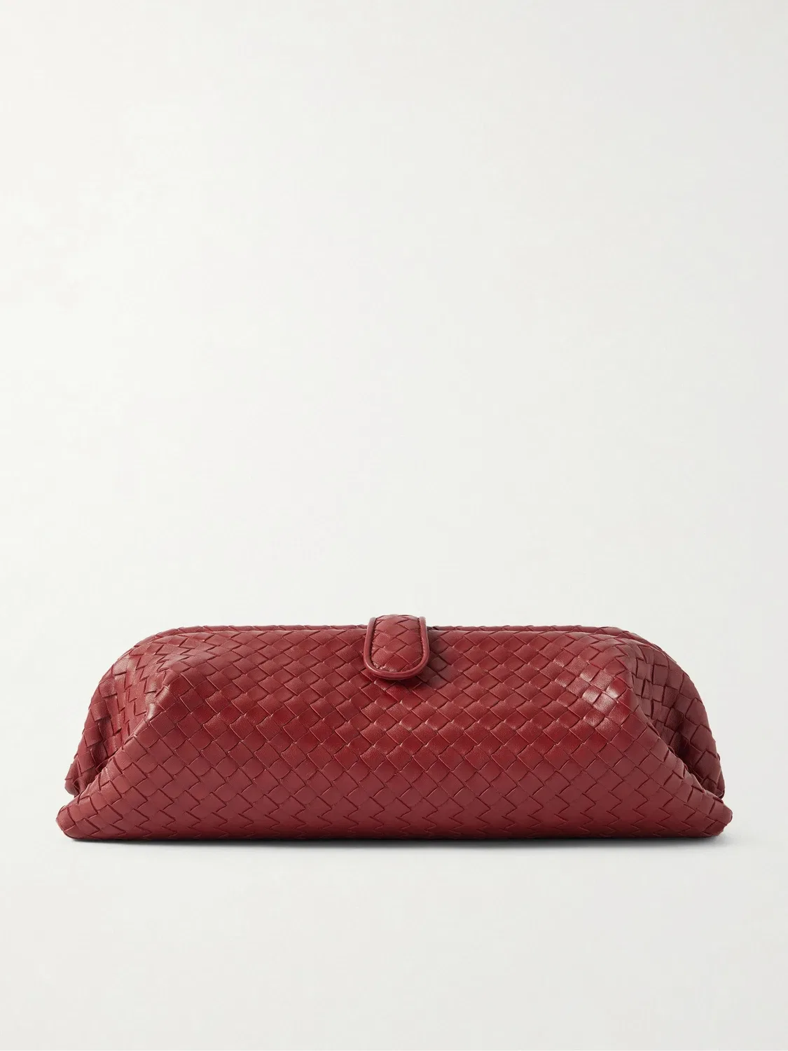 Клатч из кожи Intrecciato BOTTEGA VENETA, красный