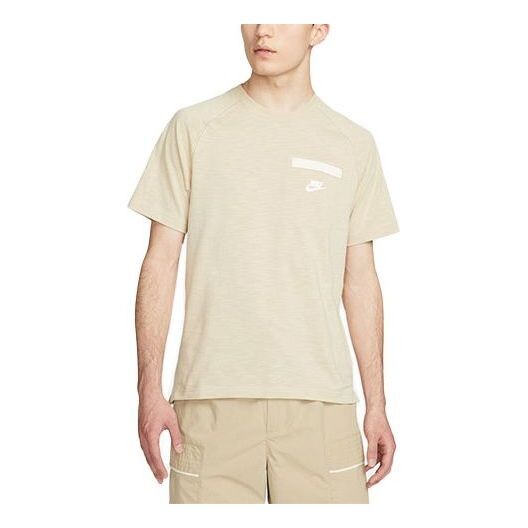 

Футболка Nike Solid Color Chest Pocket Round Neck Casual Short Sleeve Yellow, мультиколор