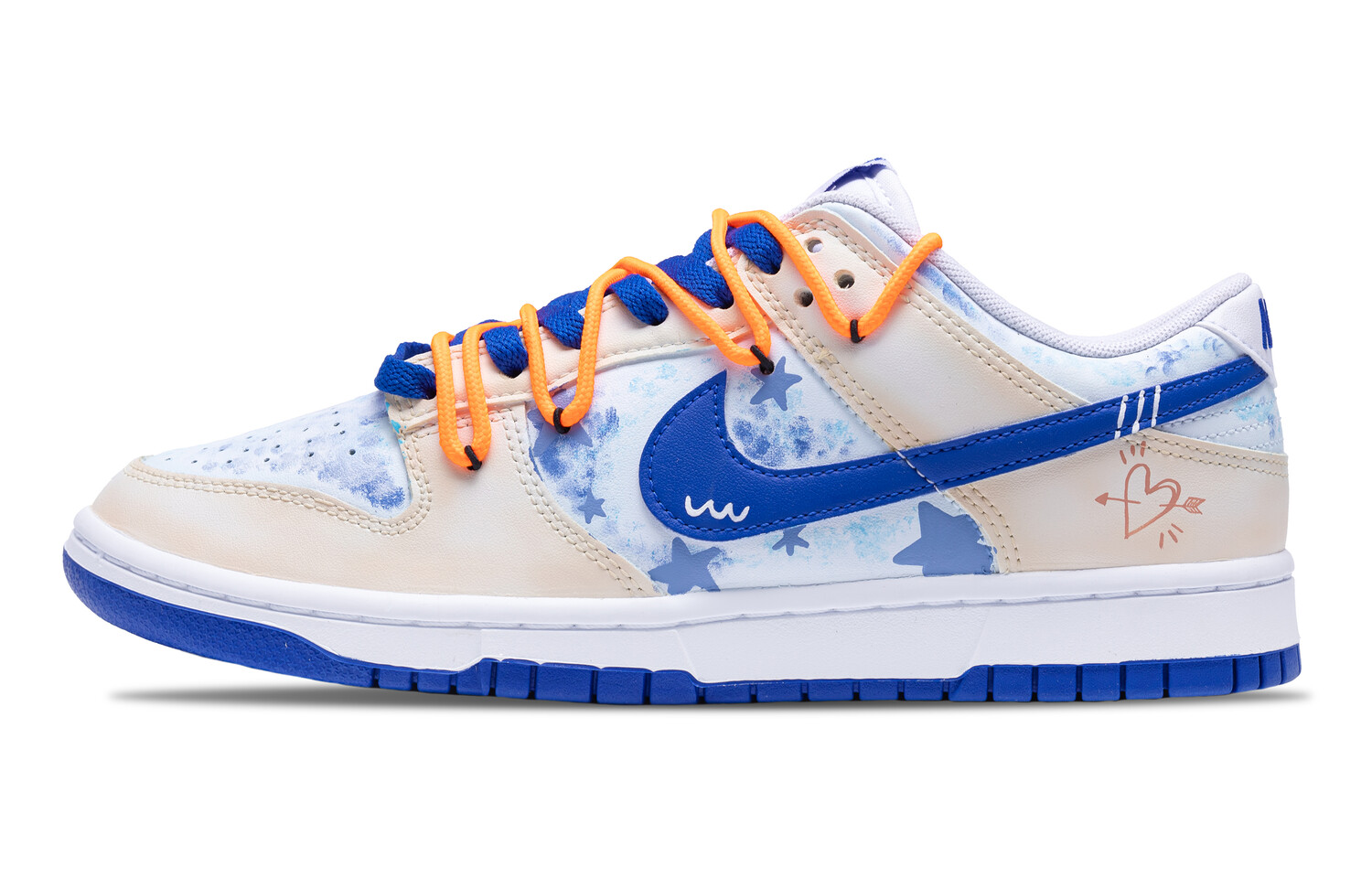 

Кроссовки Nike Dunk Skateboarding Shoes Men Low-top Orange/White/Basketball Color, синий