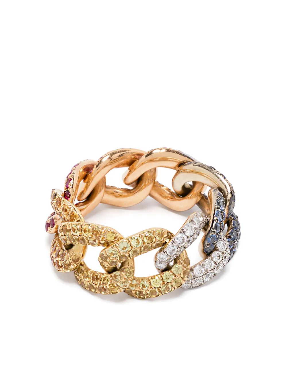 

Кольцо Rainbow Pave Essential Link из желтого золота SHAY, золотой