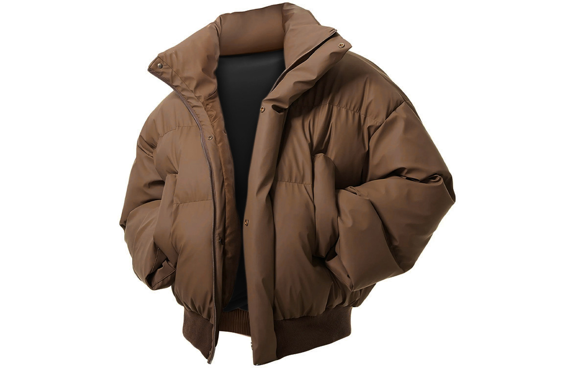 

Пуховик Unisex Stand Collar утепленный стеганый ZIAREL, coffee