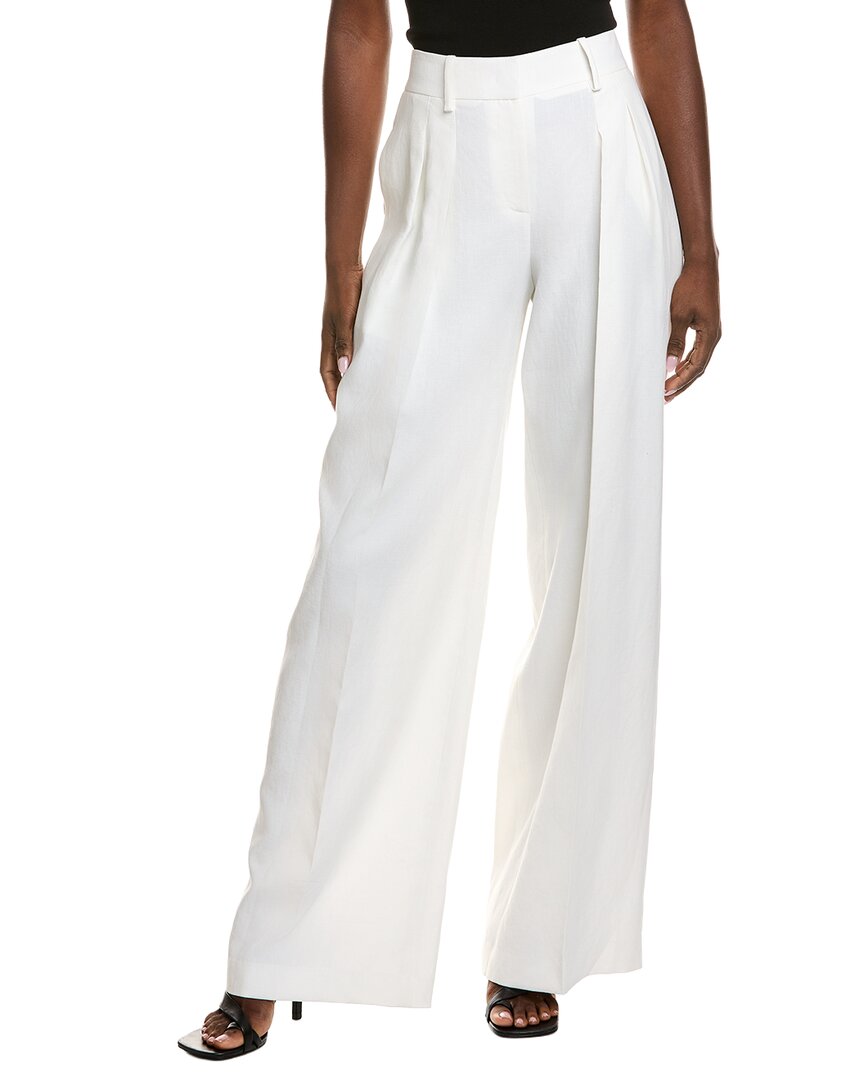 

Брюки-слоучи из смеси льна и шелка Michael Kors Collection Michael Kors Collection, белый