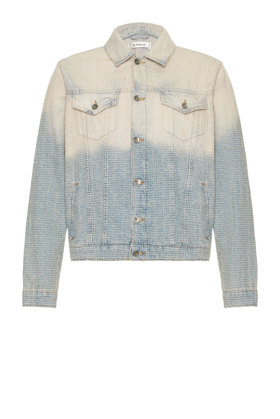 

Изношенная твидовая джинсовая куртка Flaneur, light blue