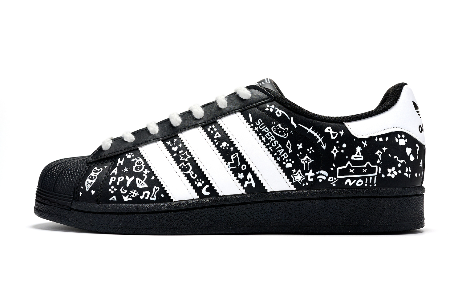 

Adidas Originals Superstar 2 Kitten Tale устойчивые к истиранию низкие кроссовки для скейтбординга мужские black white