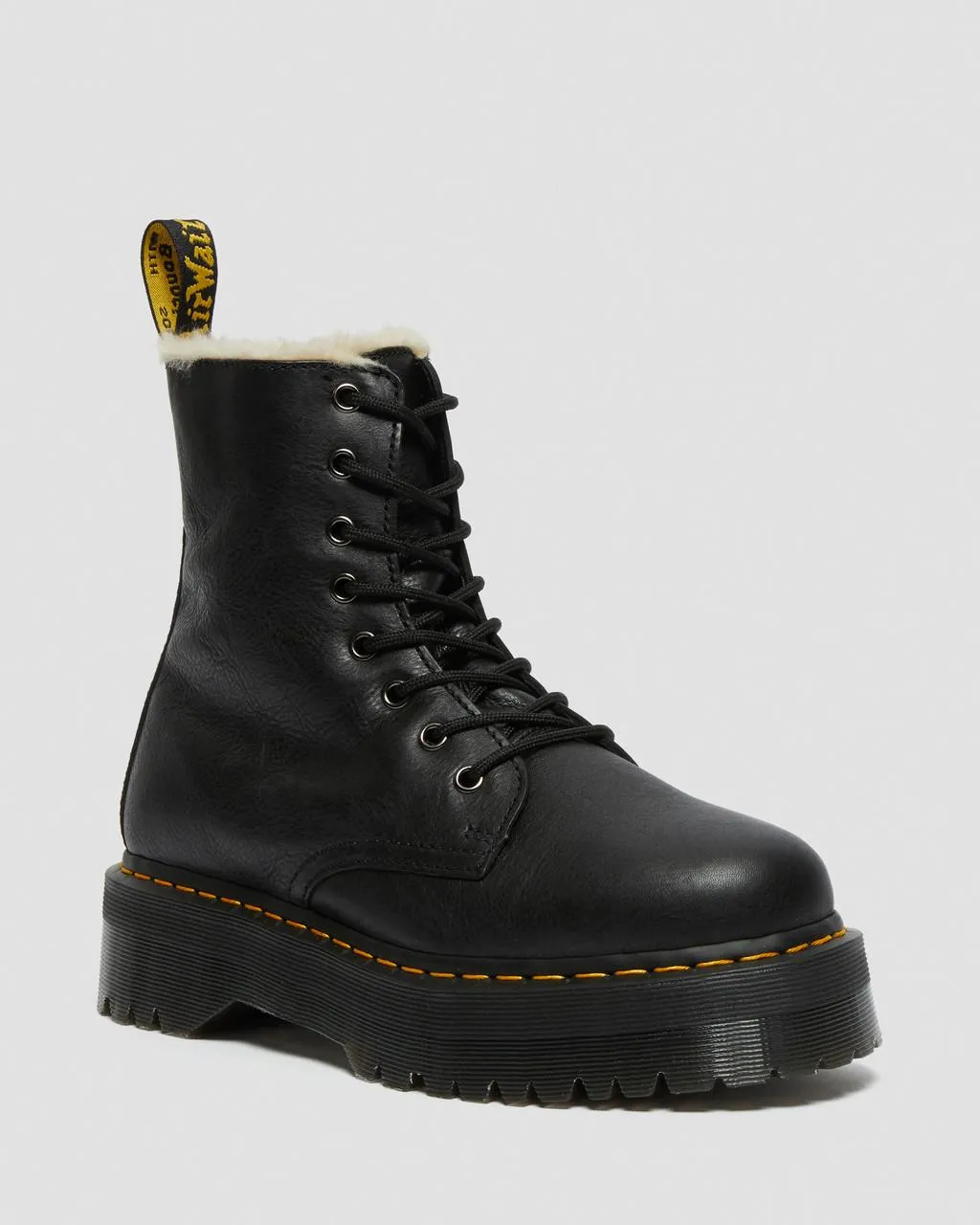 Ботинки кожаные Dr. Martens Jadon с подкладкой из искусственного меха, черный
