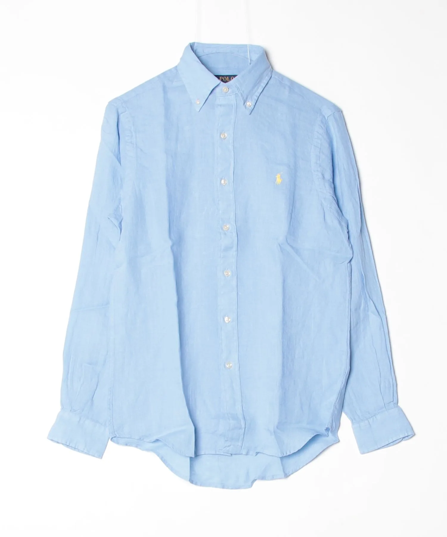 Мужская льняная рубашка классического кроя POLO RALPH LAUREN синяя