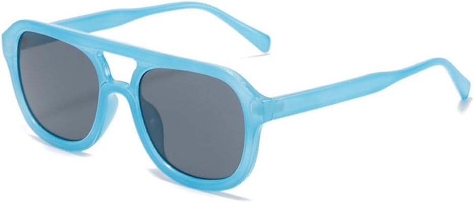 

Женские солнцезащитные очки LVTFCO Retro с двойной перемычкой, модные очки-гелевые очки, трендовые мужские солнцезащитные очки Blue Tea с защитой от УФ-излучения UV400, Blue Gray