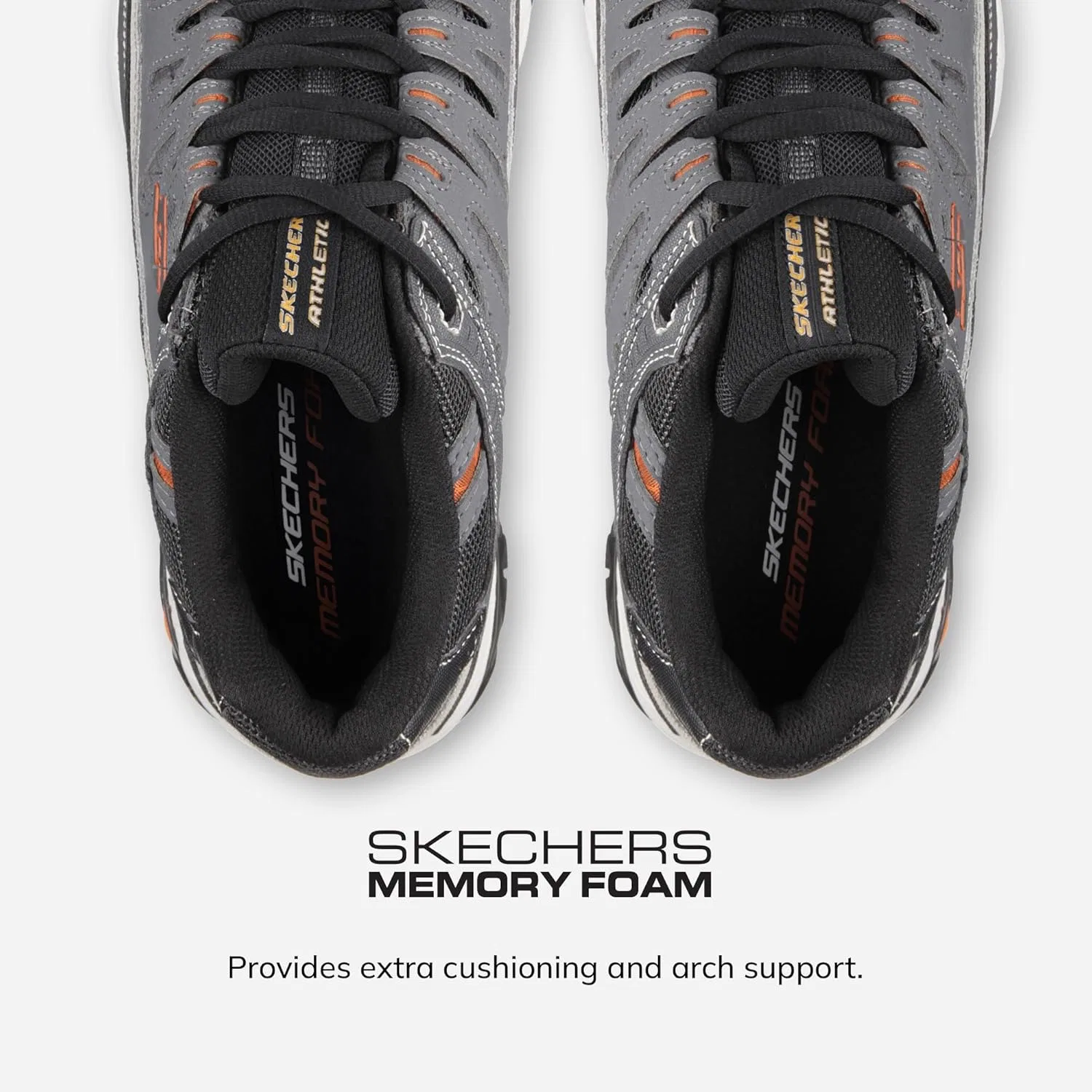 Мужские кроссовки Skechers Sport Afterburn Memory Foam Lace, Charcoal — фото 2