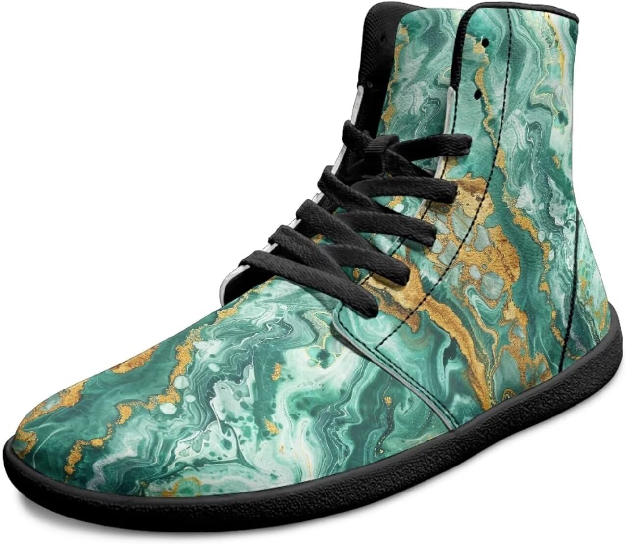 

Мужские высокие кроссовки с широкой носковой частью, обувь босоного типа, на шнуровке, противоскользящие, для прогулок на свежем воздухе, с подошвой с нулевым перепадом Xixirimido, зеленый