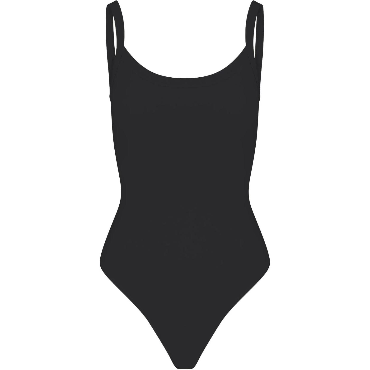 

Боди из хлопкового джерси с круглым вырезом SKIMS SOOT/Smoke Gray