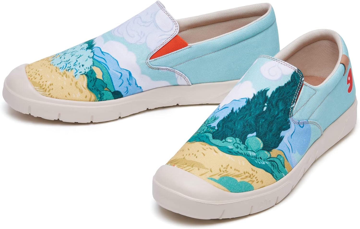 

Мужские модные кроссовки UIN Легкие прогулочные повседневные слипоны Комфортные тканевые с художественной росписью для путешествий Кадис, Cadiz-van Gogh Wheatfield With Cypresses