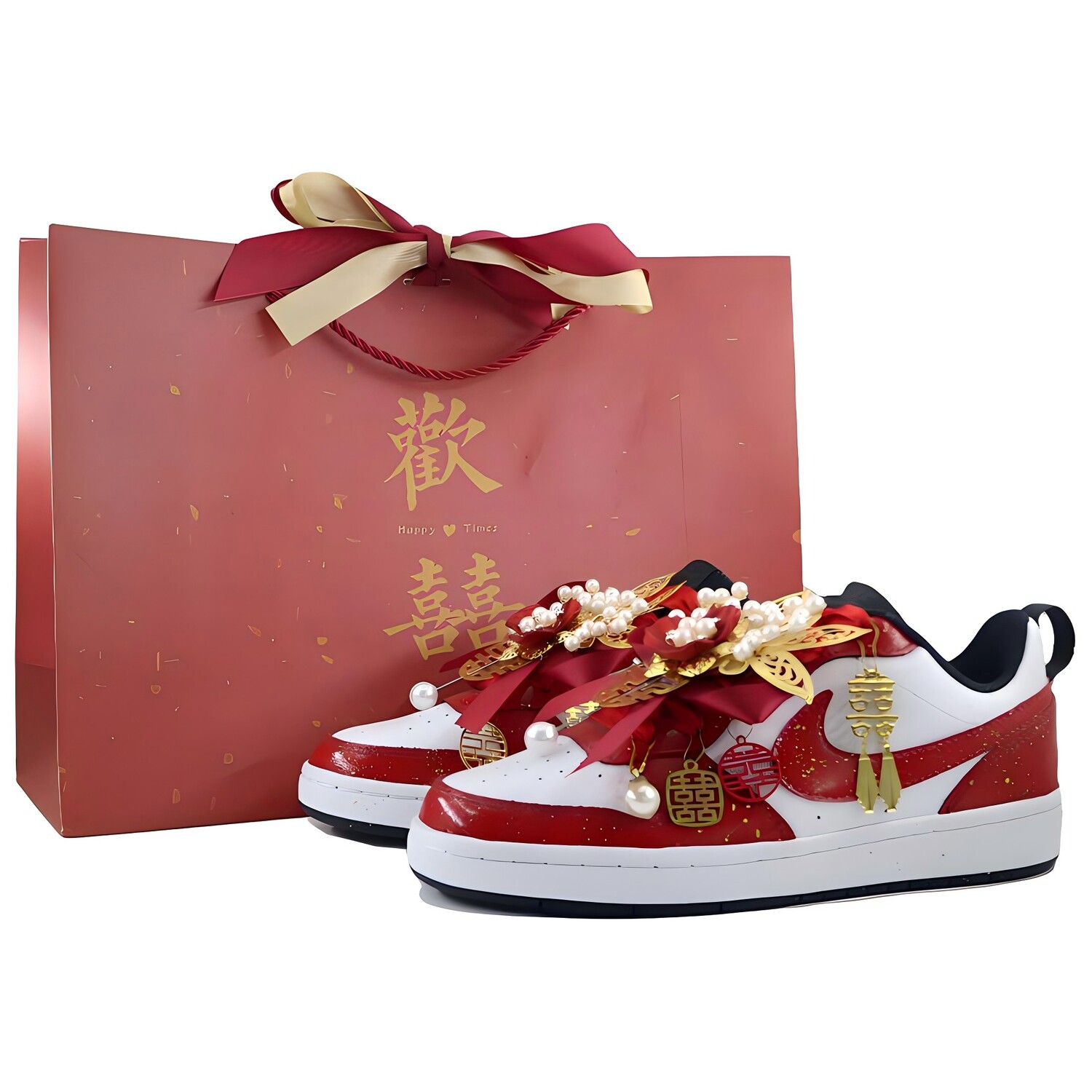 

Кроссовки Nike Court Borough Kids' Skateboarding Shoes Grade School, красный