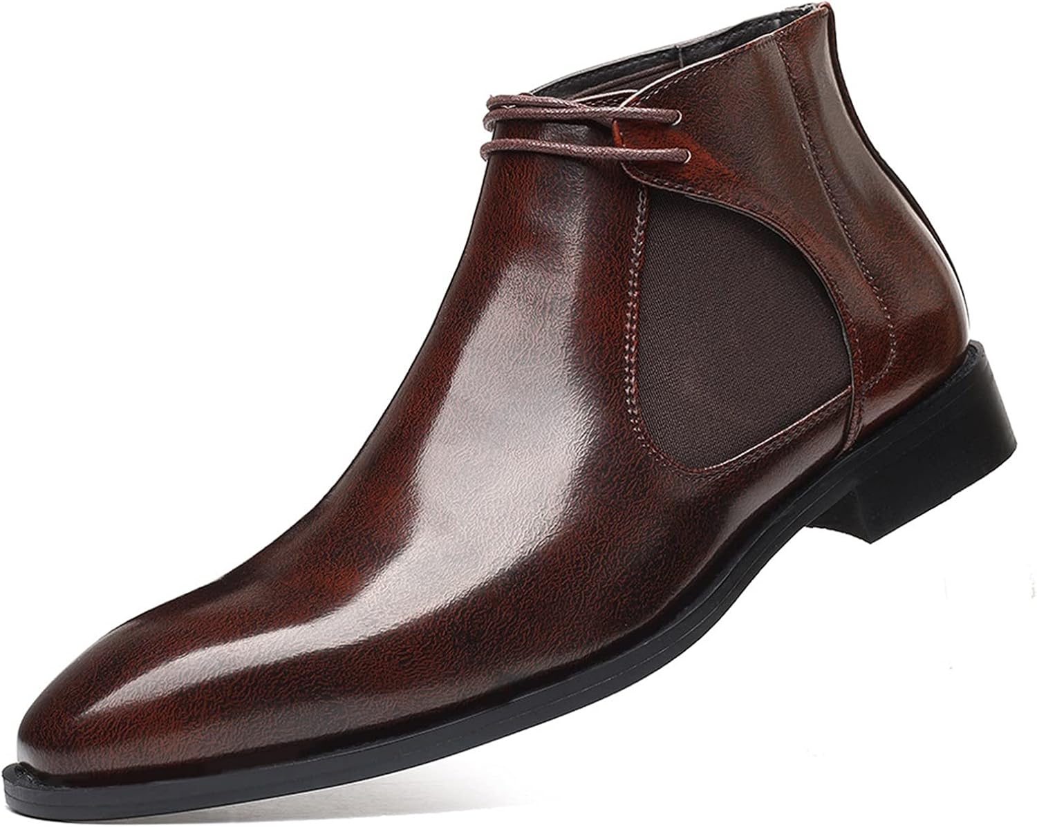 

Ботинки на щиколотке для мужчин Специальная кружевная эластичная повязка PU Противоскользящая водонепроницаемая носимость, не скользящая модная работа Xjsdjhount, коричневый