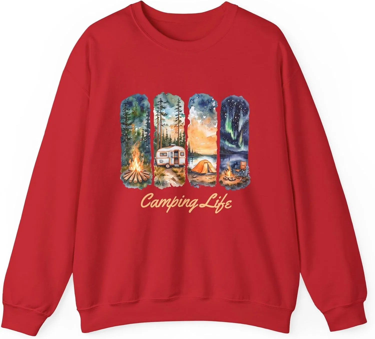Толстовка Camping Life Cozy | Унисекс худи Heavy Blend | Подарок для любителя природы | Одежда для кемпинга GENERIC, красный