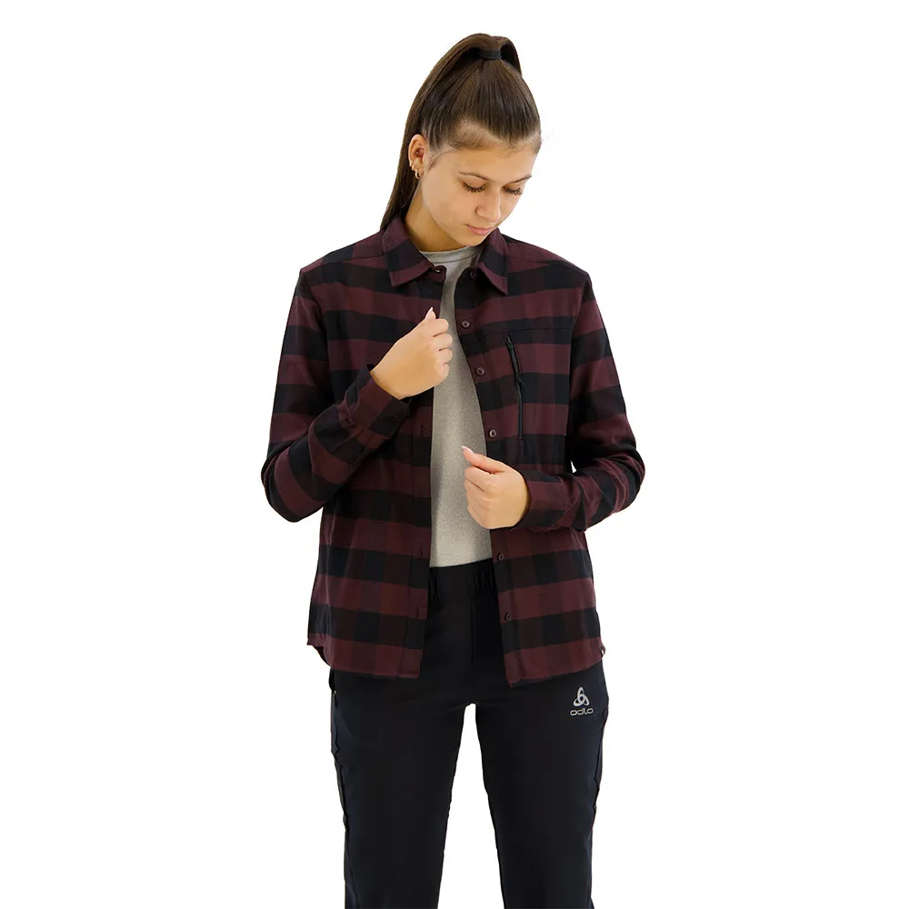 

Футболка Odlo Essential long sleeve, коричневый/черный