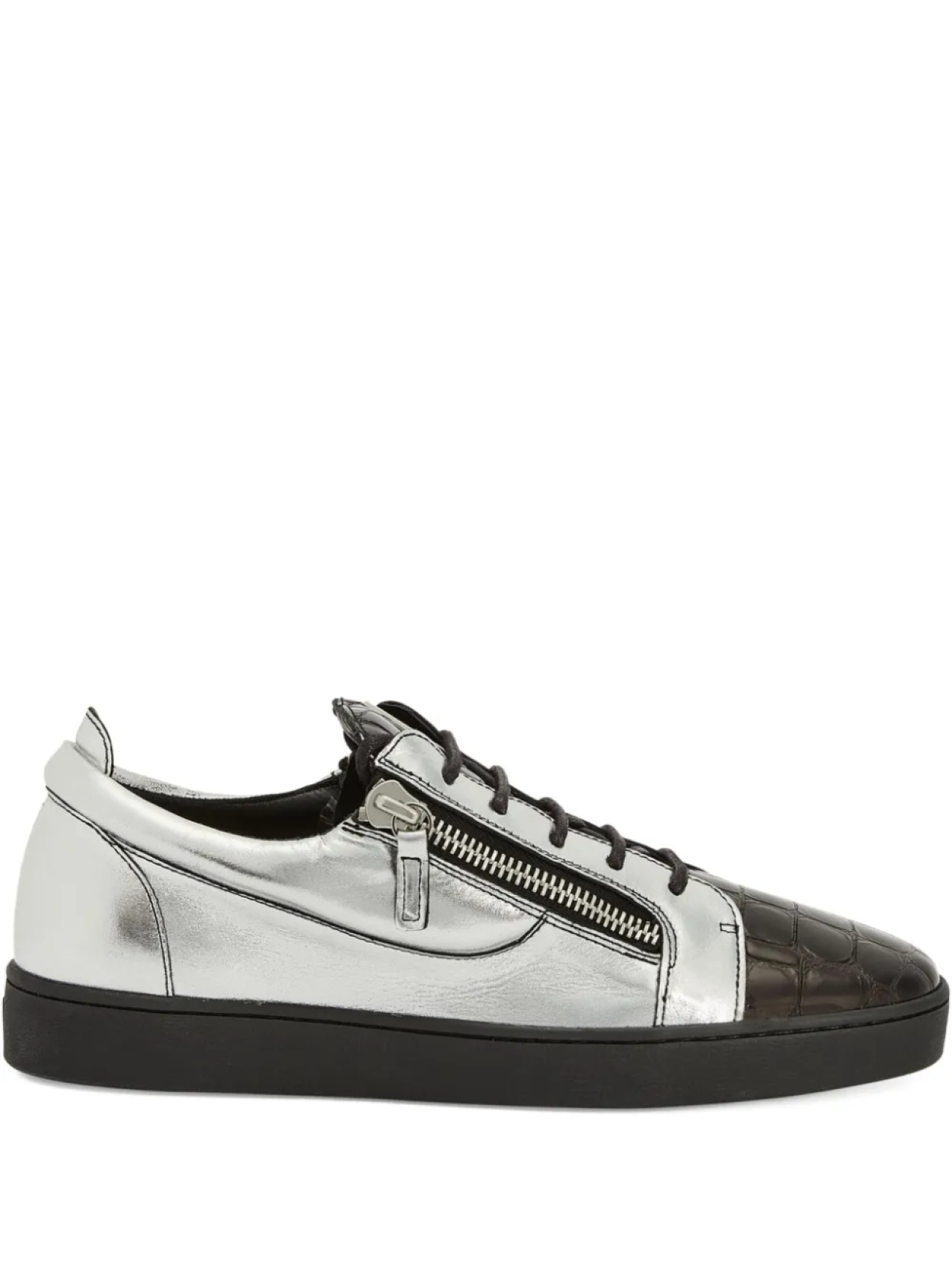 

Кроссовки Giuseppe Zanotti Frankie с металлическим эффектом крокодиловой кожи, серый