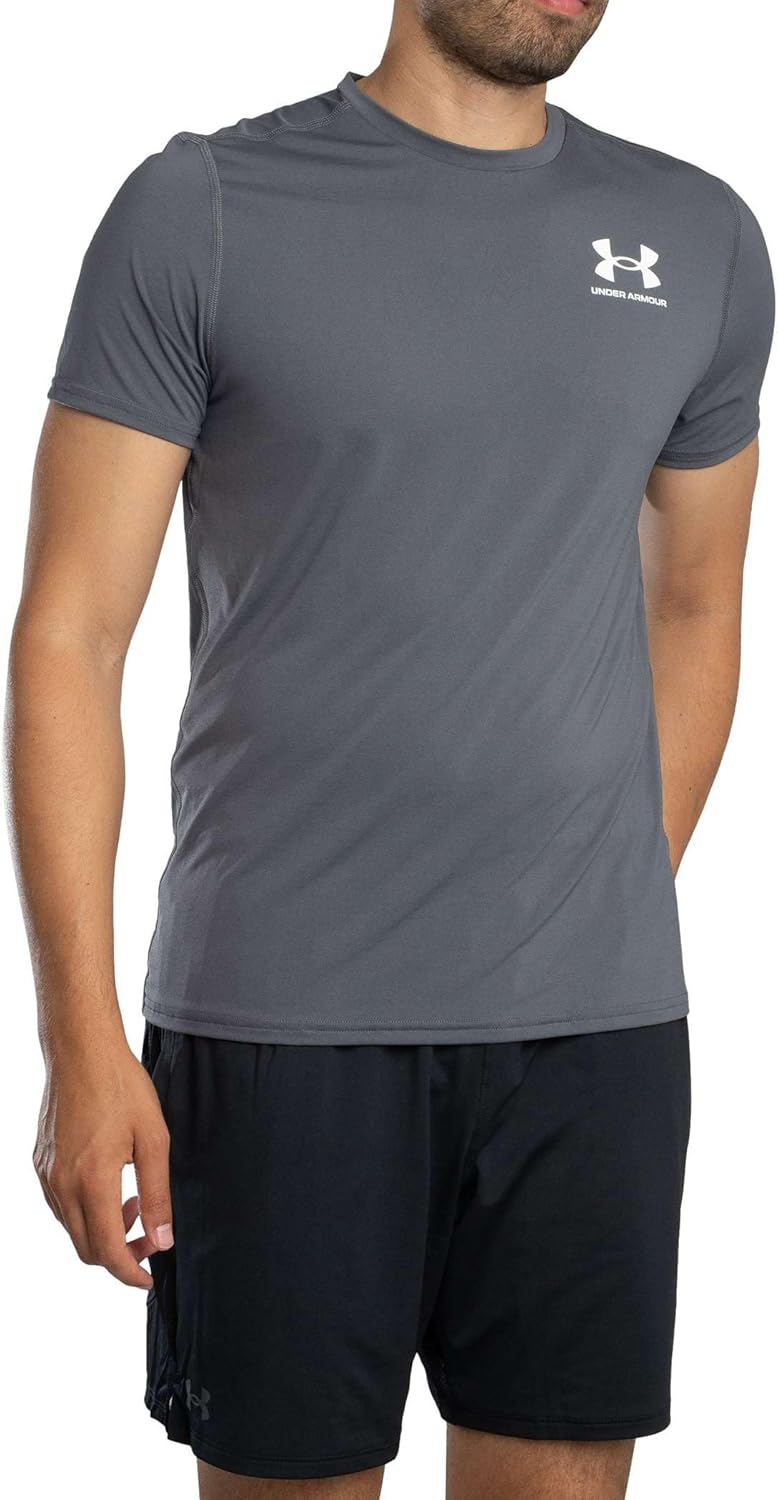 

Мужская приталенная футболка с коротким рукавом от Under Armour HeatGear, (025) Castlerock/White, Белый, Мужская приталенная футболка с коротким рукавом от Under Armour HeatGear, (025) Castlerock/White