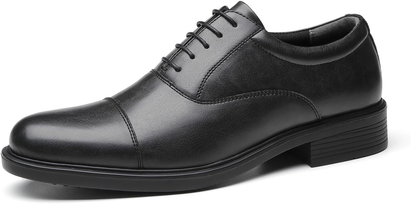 

Мужские оксфорды Santimon с кожаными носками из микрофибры, модные деловые туфли дерби, черный