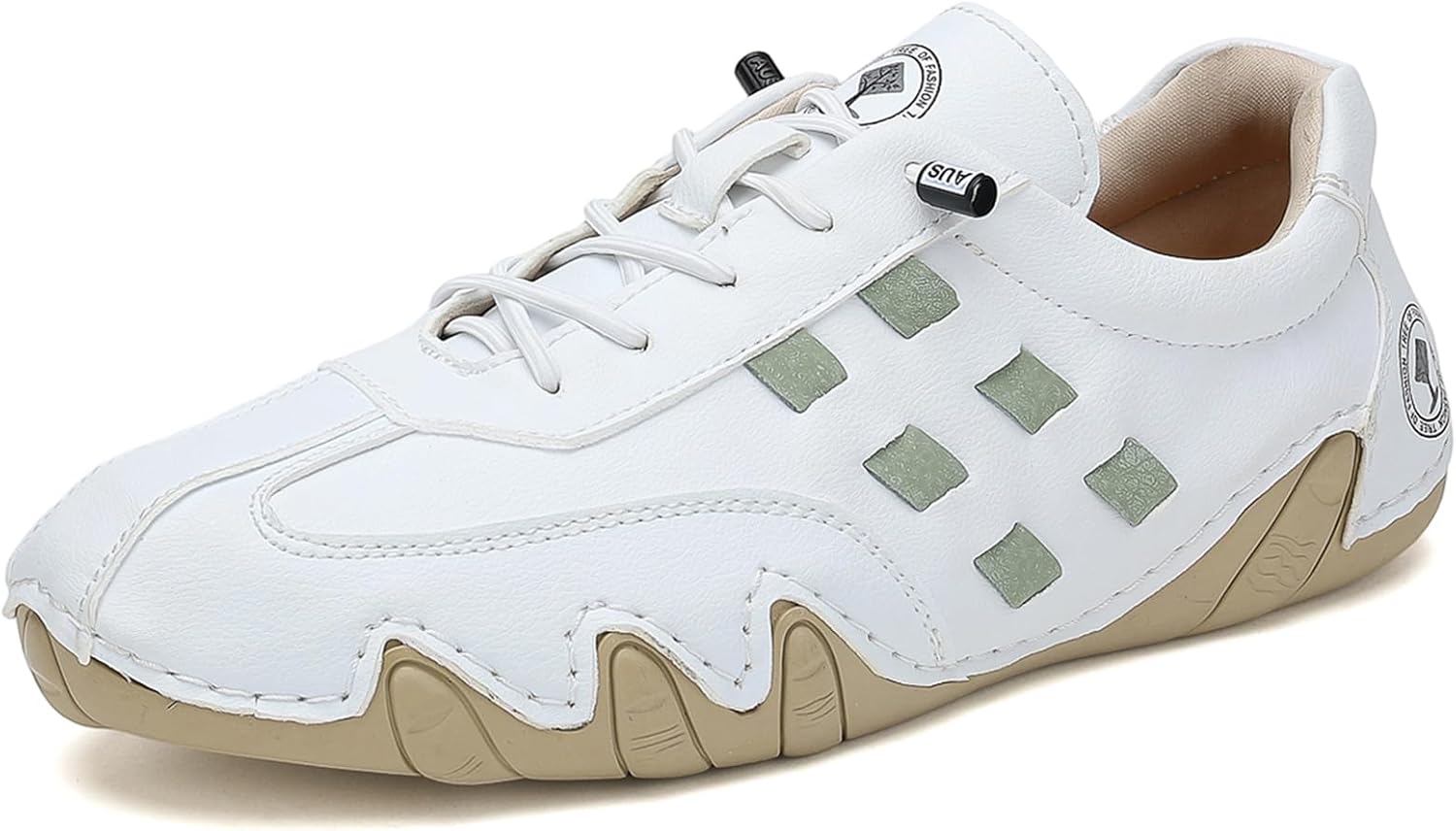 

Мужские кожаные повседневные слипоны для вождения, легкие, удобные, низкие, плоские для ходьбы, модные кроссовки Qijozxn, белый