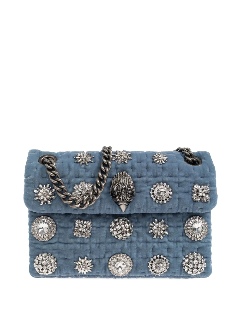 

Миниатюрная бархатная сумка Kensington с украшением на плечо Kurt Geiger London, синий