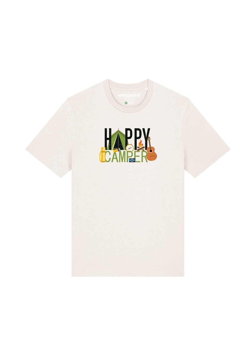 

Футболка с принтом HAPPY CAMPER watapparel, белый