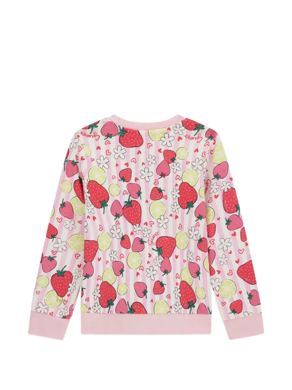 Полосатая толстовка с принтом в виде клубники Guess Kids, розовый — фото 2