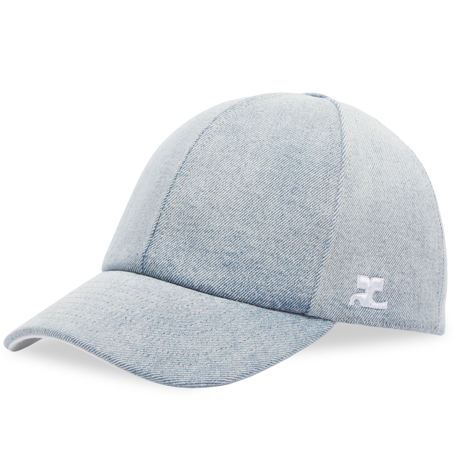 

Бейсболка Courrèges Signature Blue Denim Cap, цвет Light Blue Wash