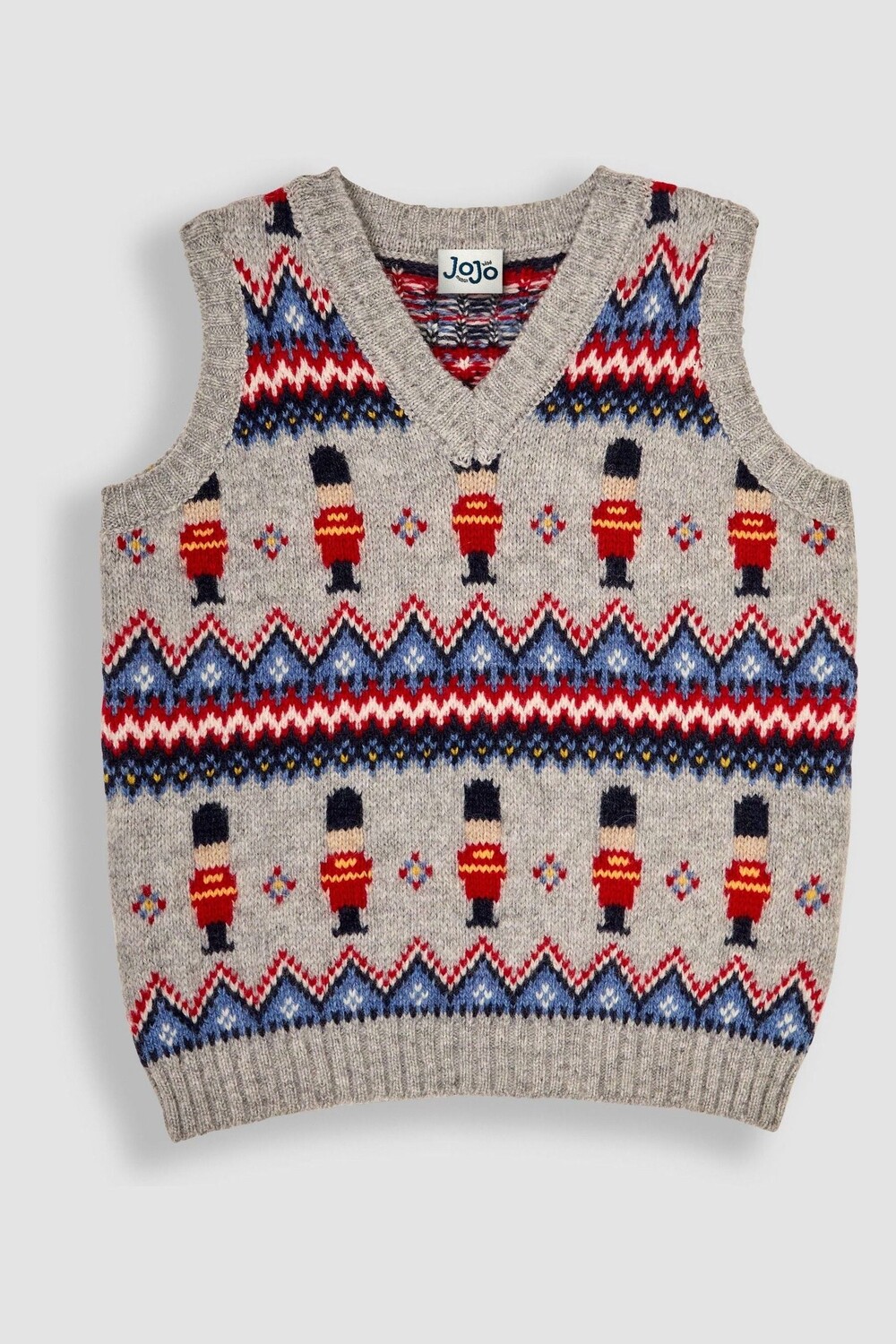 

Вязаная майка с узором «фэр айл» Jojo Maman Bébé, серый