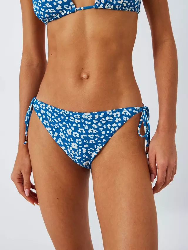 

Низ бикини John Lewis Leopard Print Side Tie Bikini, синий