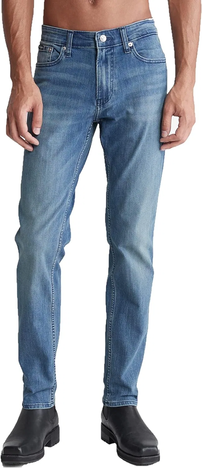 Джинсы, Slim High Stretch, Calvin Klein, Голубой