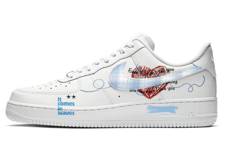 

Кроссовки Nike Air Force 1 Skateboard Shoes Women's Low-Top White Blue, Синий, Кроссовки Nike Air Force 1 Skateboard Shoes Women's Low-Top White Blue