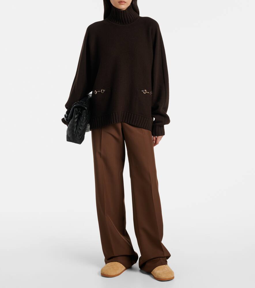 Конские биты GG замшевые мюли с отделкой из овчины Gucci, Butterscotch/Butters — фото 3