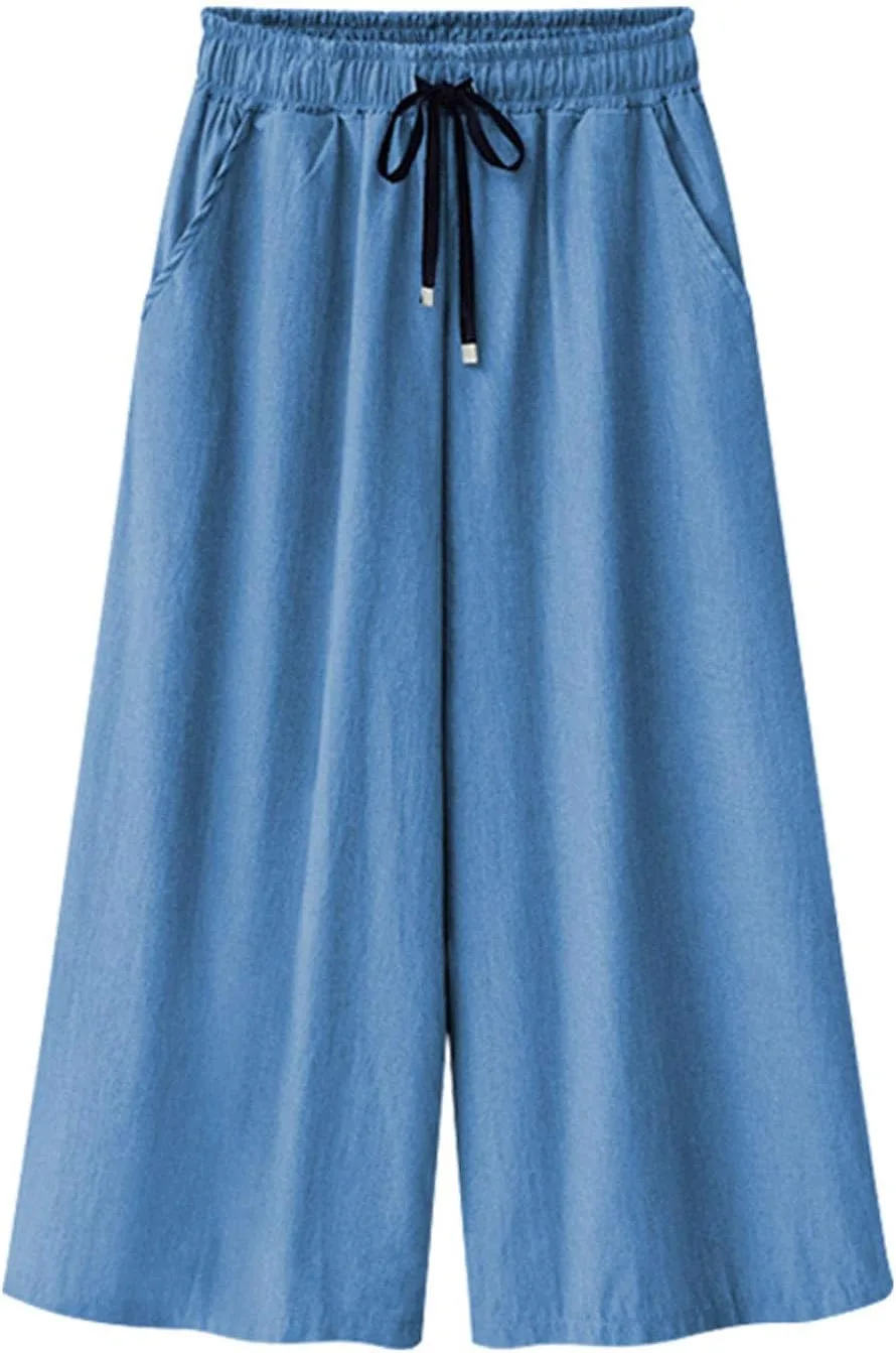 

ebossy женские легкие брюки с кулиской, широкие и укороченные