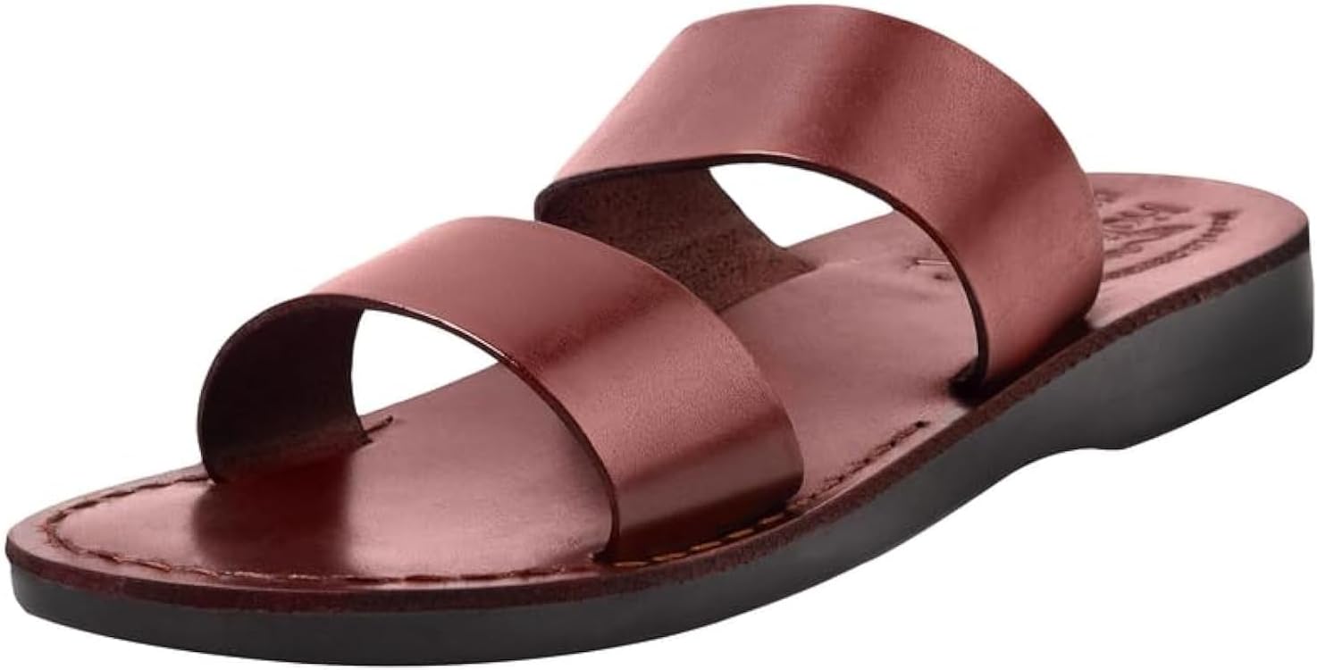 

Рынок Святой Земли Мужские/Женские Библейские сандалии/шлепанцы Иисуса из Иерусалима (Добрый Пастырь I) Holy Land Market, коричневый