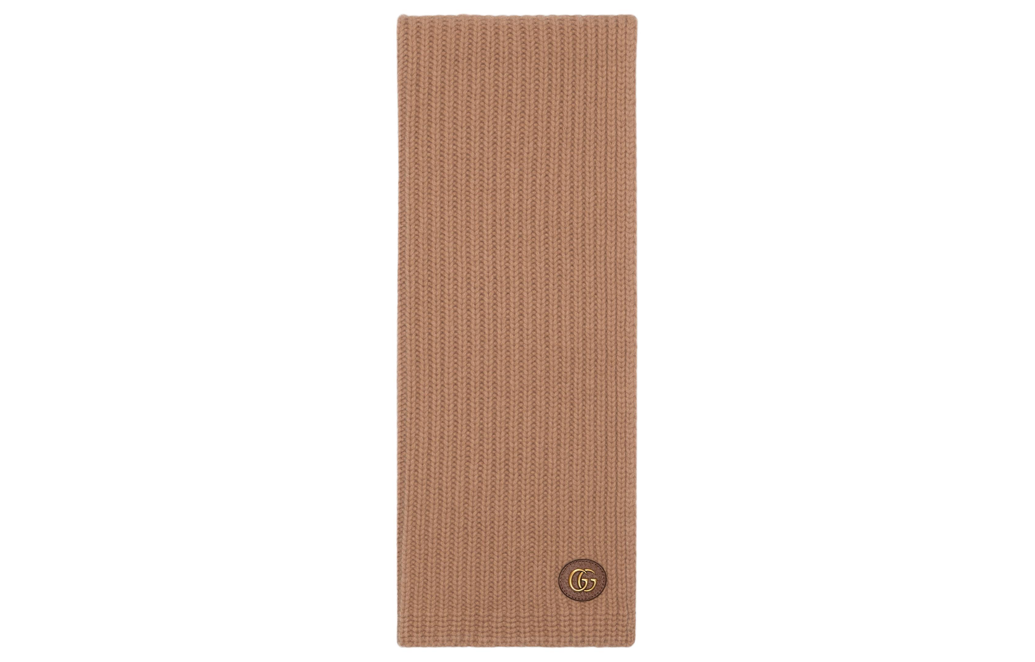

GUCCI Шерстяной кашемировый шарф с двойным G, Brown