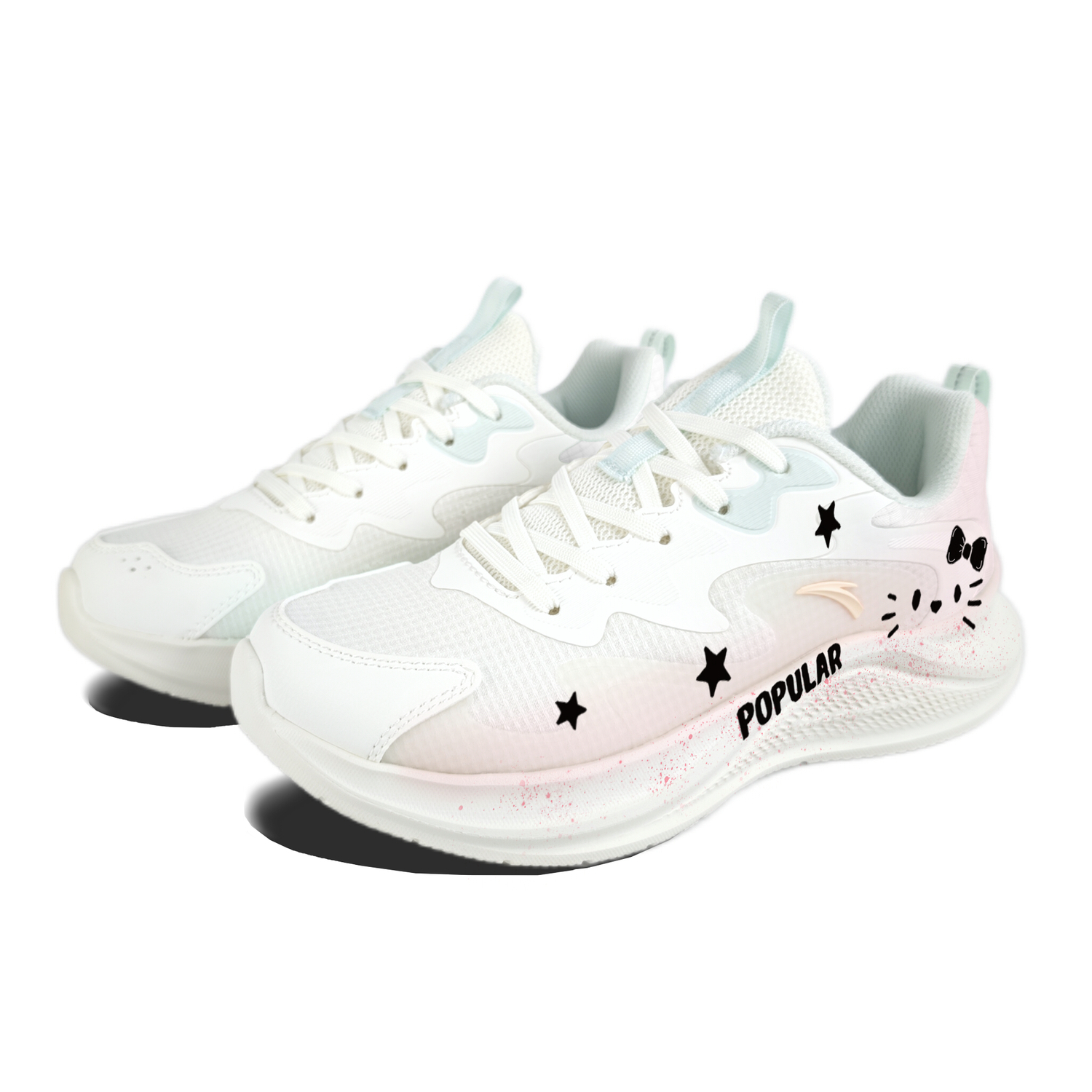 

ANTA Женские кроссовки для бега и повседневной носки Low top с амортизацией, противоскользящей подошвой и эффектом отскока, розовые и синие Mismatched