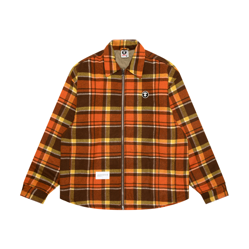 

Aape Куртка с логотипом A Bathing APE и клетчатым принтом, Coffee BWQ