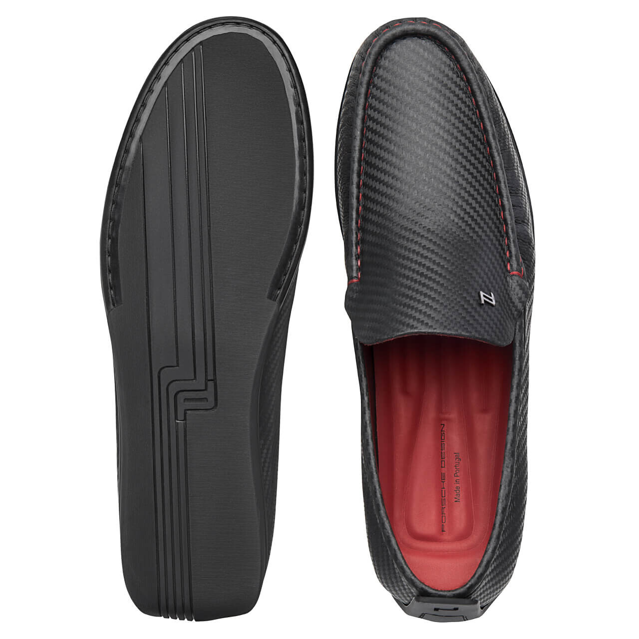 

Мокасины Porsche Beverly Hills Carbon Design черно-красные Porsche Design, мультиколор