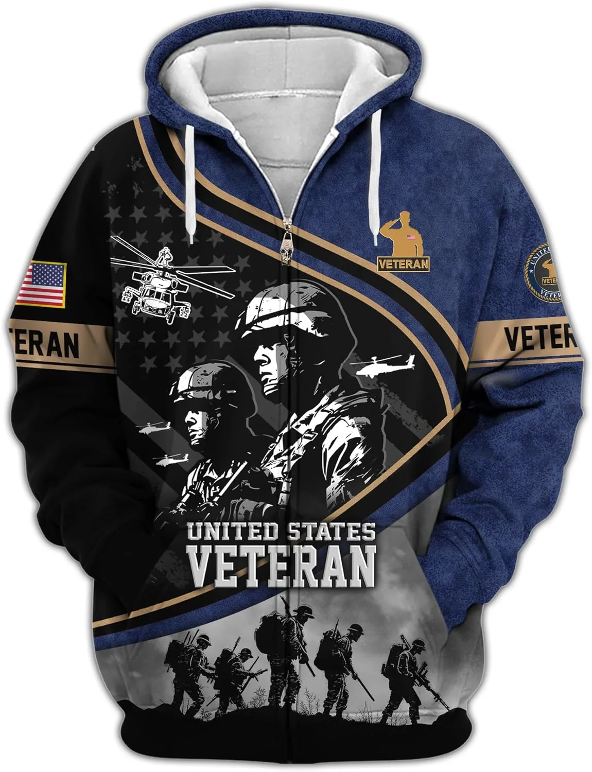 

Толстовка Proud United States Veteran с патриотичным дизайном и орлом Vetadn