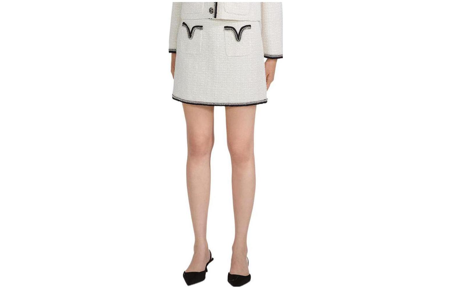 

Женская повседневная короткая юбка Self portrait Self-portrait, слоновая кость