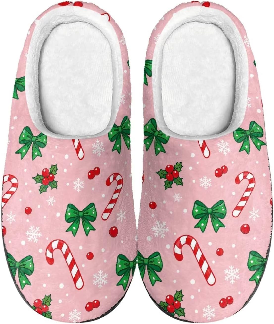 

Удобные плюшевые тапочки Cadowhimsy с закрытым носком, домашние тапочки без шнурков, пушистые домашние тапочки для женщин и мужчин, для дома и улицы, зеленый/розовый