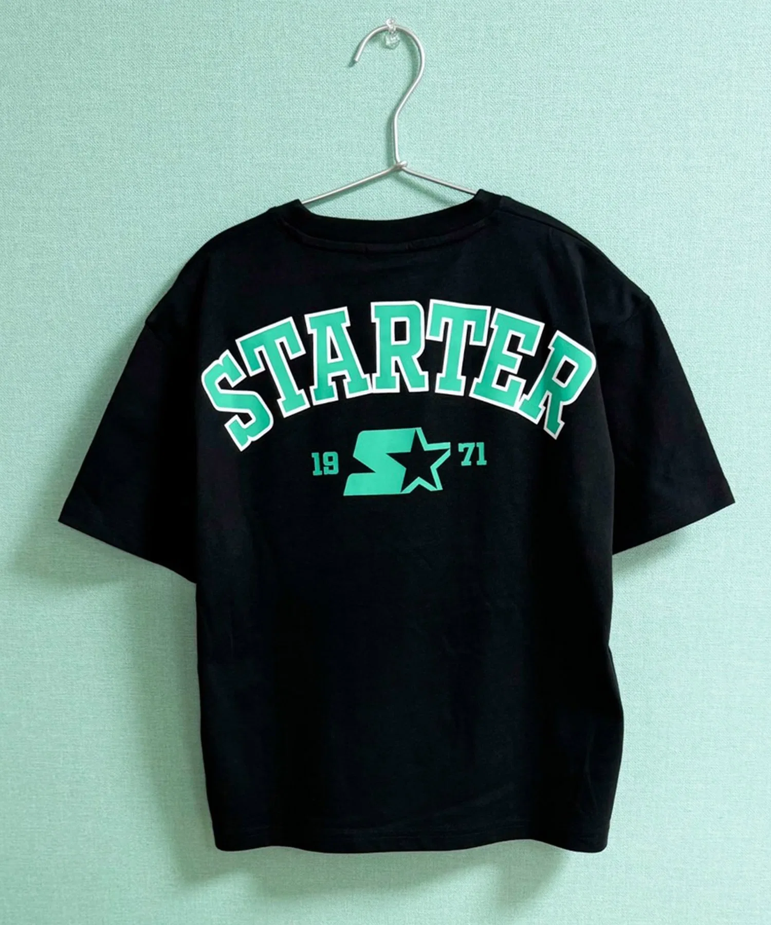 Детская футболка STARTER с принтом, оверсайз, чёрная